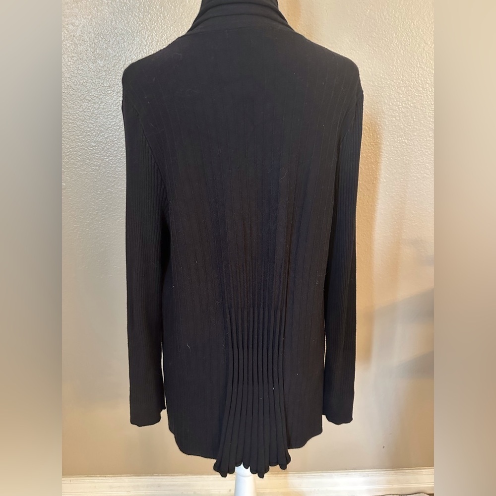 Love Trend Long Black Open Cardigan - Picture 3 of 4